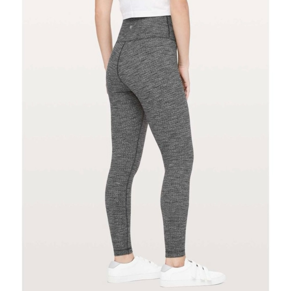 LULULEMON Wunder Under High Rise Tight Heathered Black Womens 6